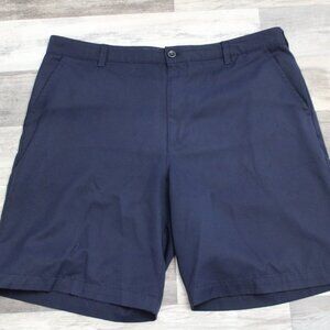 IZOD Golf Chino Shorts Men's 40 waist Navy Blue Pockets Flat Front Classic Zip